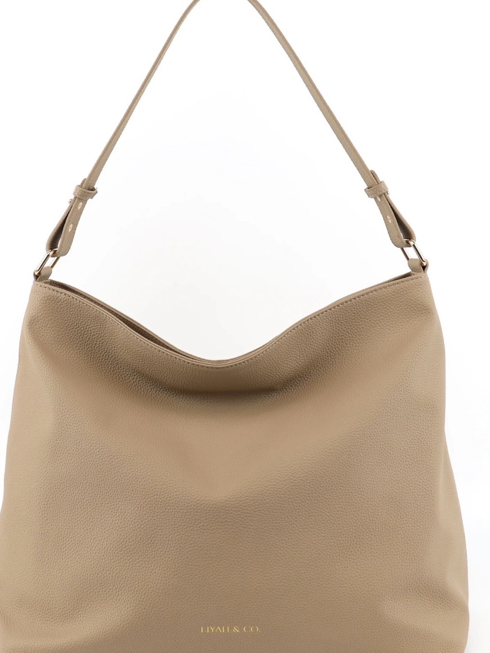 Taupe Leather Shoulder Bag
